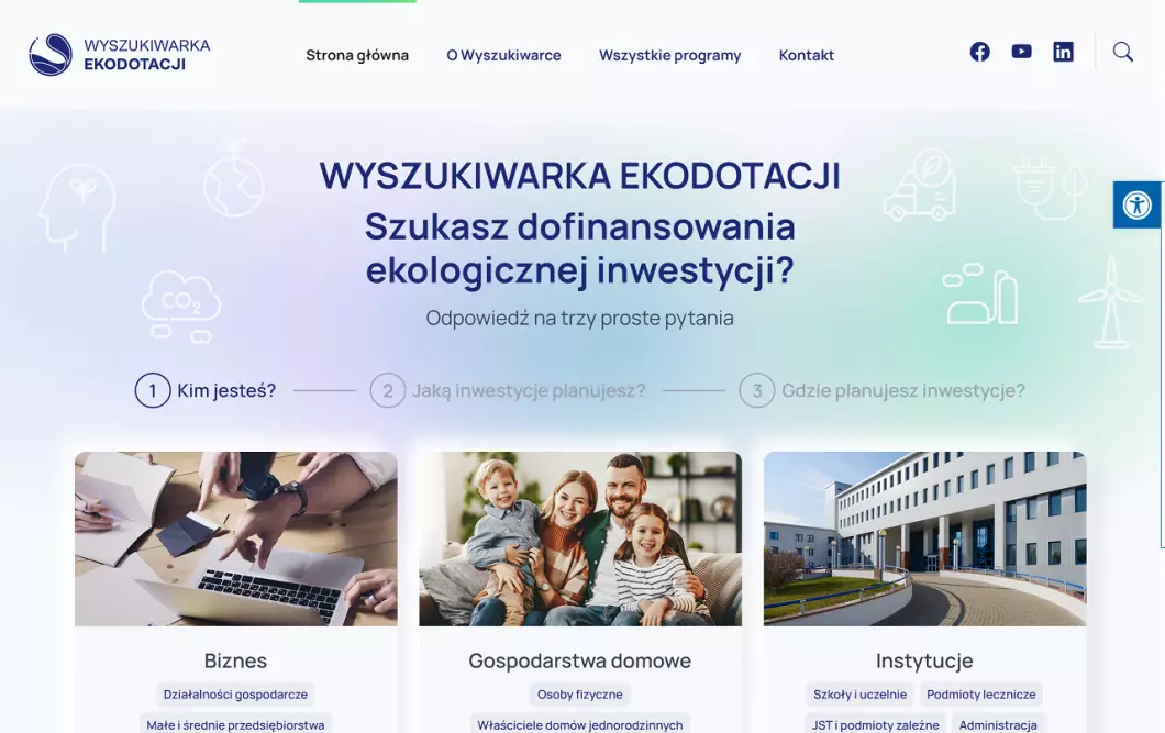 Ekodotacje - wyszukiwarka dotacji